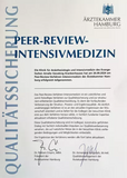 Auszeichnung Peer-Review-Intensivmedizin der Ärztekammer Hamburg für die Klinik für Anästhesiologie und Intensivmedizin, Evangelisches Amalie Sieveking Krankenhaus, Hamburg-Volksdorf Auszeichnung Peer-Review-Intensivmedizin der Ärztekammer Hamburg für die Klinik für Anästhesiologie und Intensivmedizin, Evangelisches Amalie Sieveking Krankenhaus, Hamburg-Volksdorf