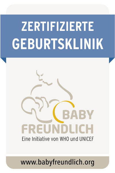 Siegel Zertifizierung Babyfreundliches Krankenhaus für die Klinik für Gynäkologie und Geburtshilfe im Evangelischen Amalie Sieveking Krankenhaus, Initiative WHO/UNICEF für Stillbegleitung und starke Eltern-Kind-Bindung, Hamburg-Volksdorf Siegel Zertifizierung Babyfreundliches Krankenhaus für die Klinik für Gynäkologie und Geburtshilfe im Evangelischen Amalie Sieveking Krankenhaus, Initiative WHO/UNICEF für Stillbegleitung und starke Eltern-Kind-Bindung, Hamburg-Volksdorf