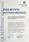 Zertifikat Peer-Review-Intensivmedizin, Qualitätssicherung erfolgreich bestanden, Auszeichnung, Evangelisches Amalie Sieveking Krankenhaus Hamburg-Volksdorf Zertifikat Peer-Review-Intensivmedizin, Qualitätssicherung erfolgreich bestanden, Auszeichnung, Evangelisches Amalie Sieveking Krankenhaus Hamburg-Volksdorf