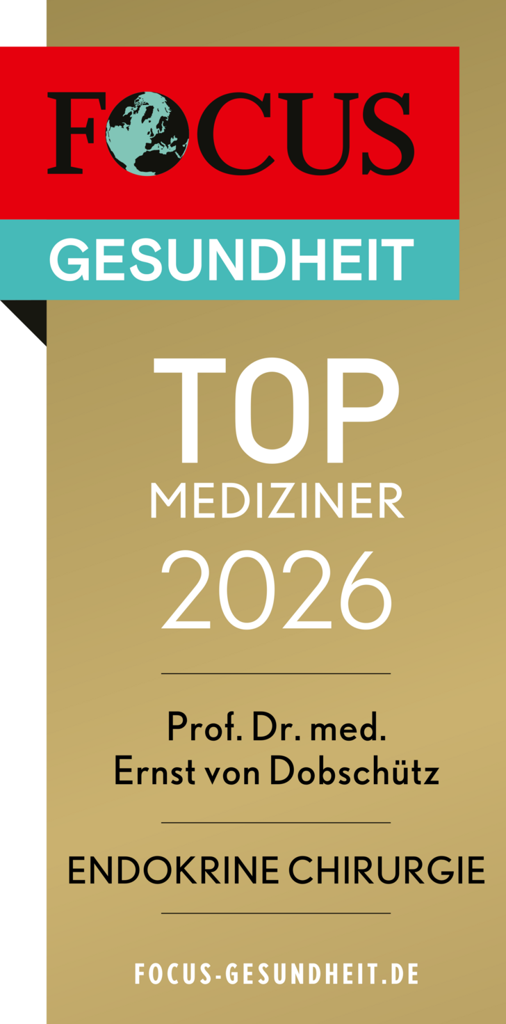 Siegel Focus Gesundheit Top Mediziner 2025 Endokrine Chirurgie für Prof. Dr. med. Ernst von Dobschütz, Chefarzt Zentrum für Endokrine Chirurgie im Amalie Sieveking Krankenhaus in Hamburg Siegel Focus Gesundheit Top Mediziner 2025 Endokrine Chirurgie für Prof. Dr. med. Ernst von Dobschütz, Chefarzt Zentrum für Endokrine Chirurgie im Amalie Sieveking Krankenhaus in Hamburg