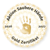Logo Aktion Saubere Hände Gold-Zertifikat Logo Aktion Saubere Hände Gold-Zertifikat