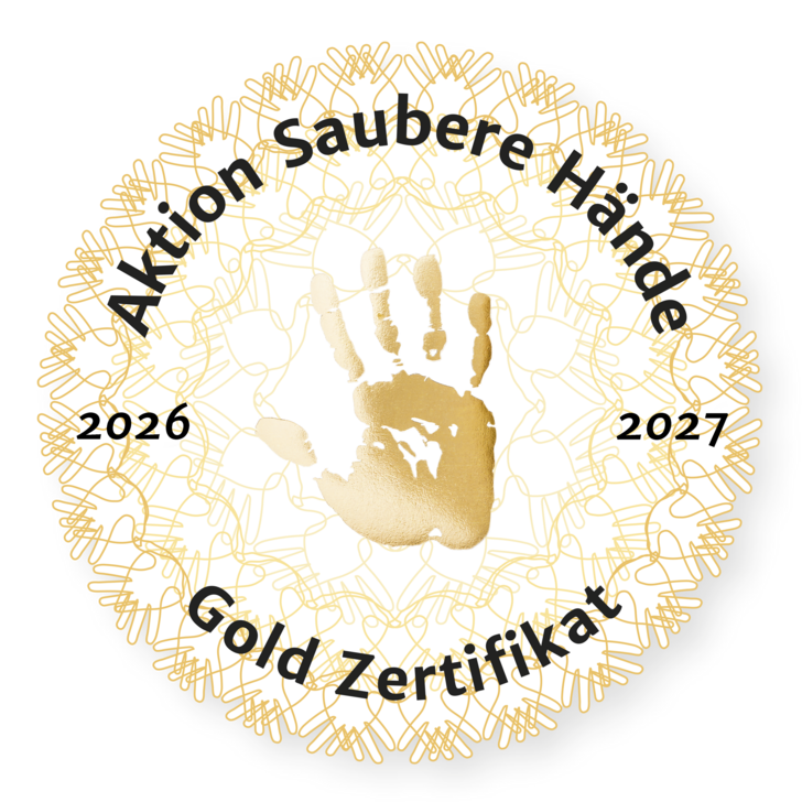 Logo Aktion Saubere Hände Gold-Zertifikat Logo Aktion Saubere Hände Gold-Zertifikat